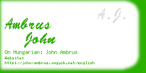 ambrus john business card